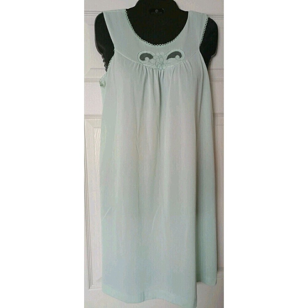 Lorraine Satin Nightgown Size Small Women's Seafoam Green Sleeveless Nylon USA